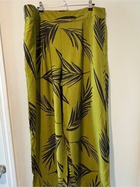 A New Day Olive Green Leaf Print Pants